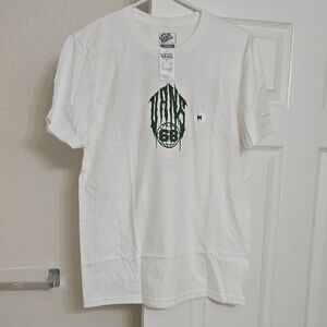 Vans  Mens White Globetrodding Logo Graphic T-Shirt Size M Nwt